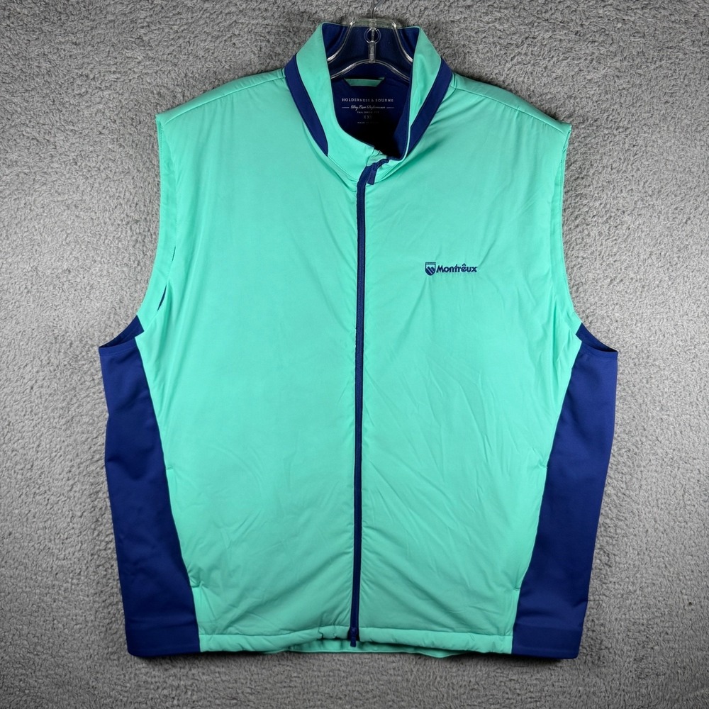 Holderness‎ & Bourne Dry Luxe Performance Vest Mens 2XL Blue Tailored Fit Golf
